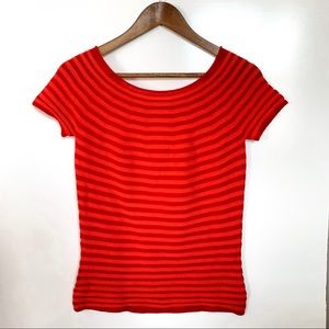 NEW Armani Collezioni Striped Wool Knit Top